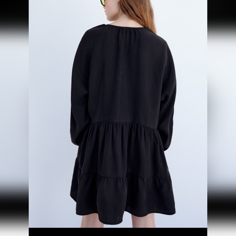 ZARA XXL black short tiered dress - Picture 5 of 5